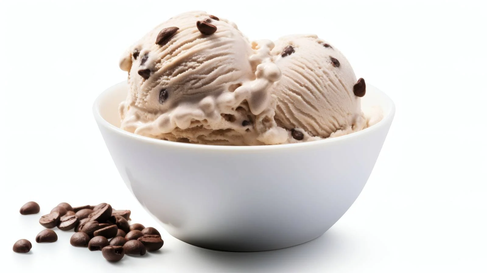 Creamy Coffee Ice Cream on White Background — free download from Dotvec
