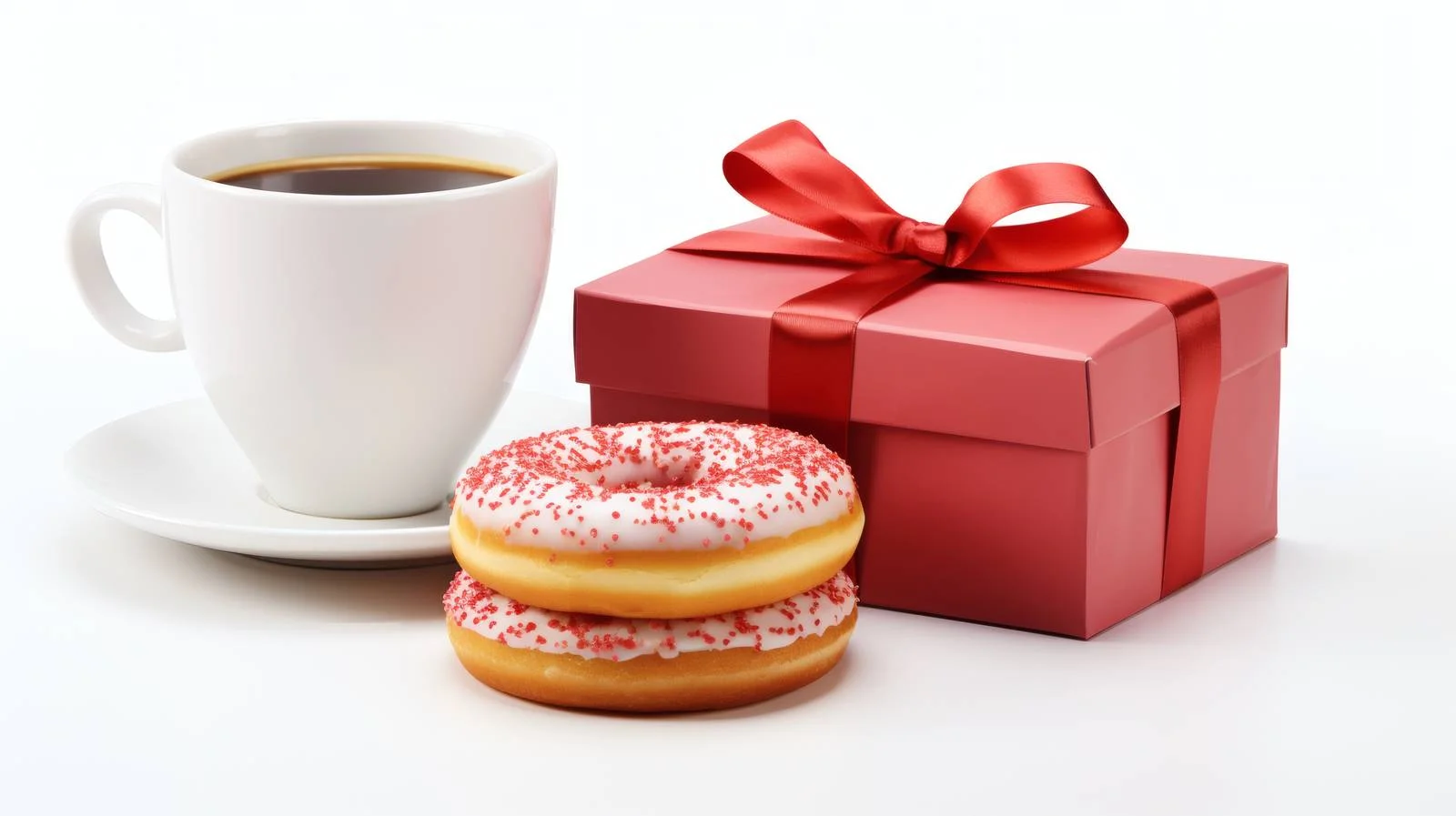 Gourmet Coffee and Donut with Gift Box — free download from Dotvec