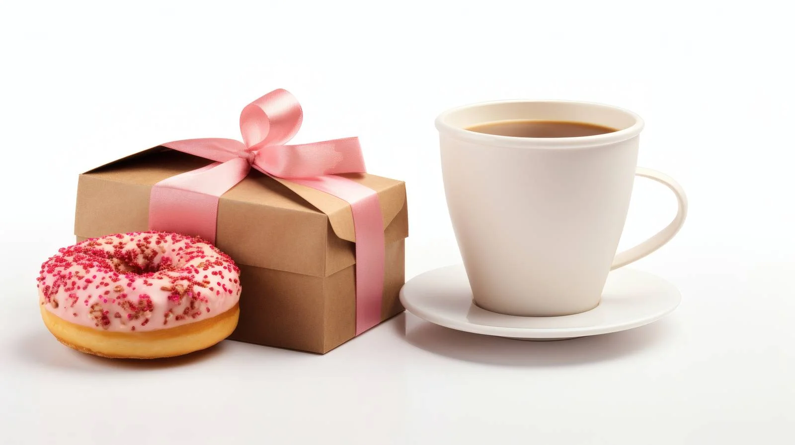 Gourmet Coffee, Donut, and Gift Box — free download from Dotvec