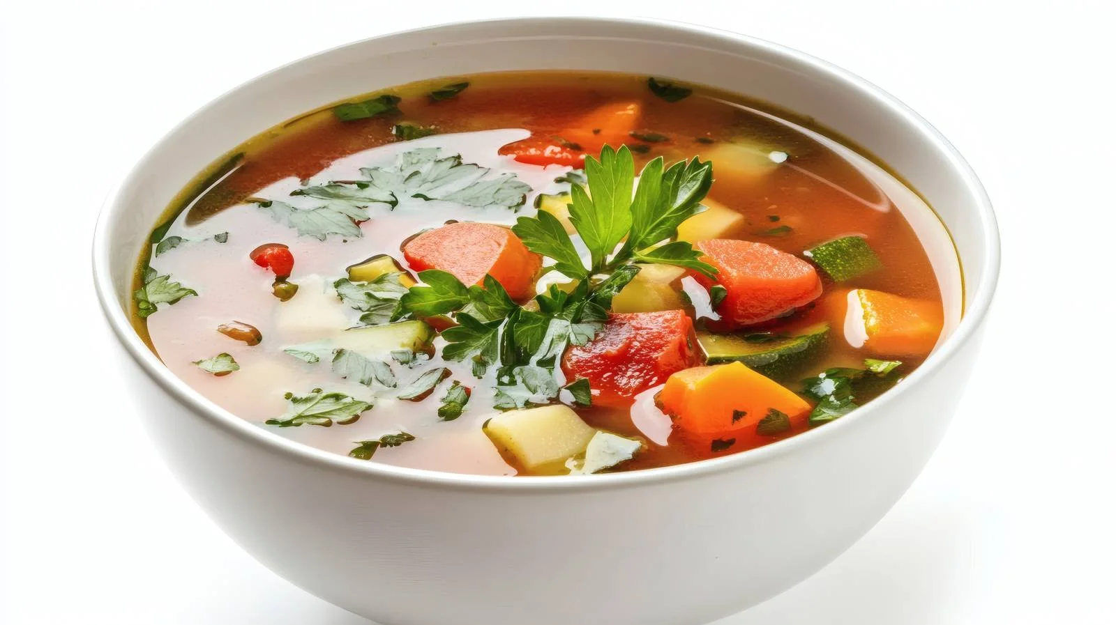 Refreshing Cold Vegetable Soup on White — free download from Dotvec