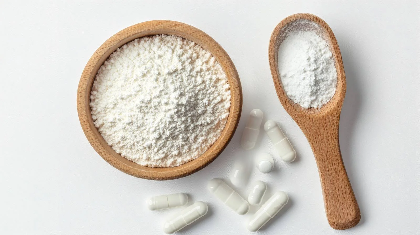 Collagen Supplement Powder and Capsules on White — free download from Dotvec