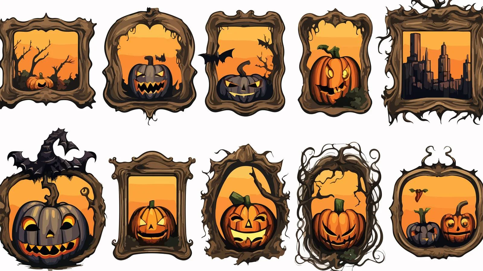 Halloween Car Frame Vector Illustration — free download from Dotvec