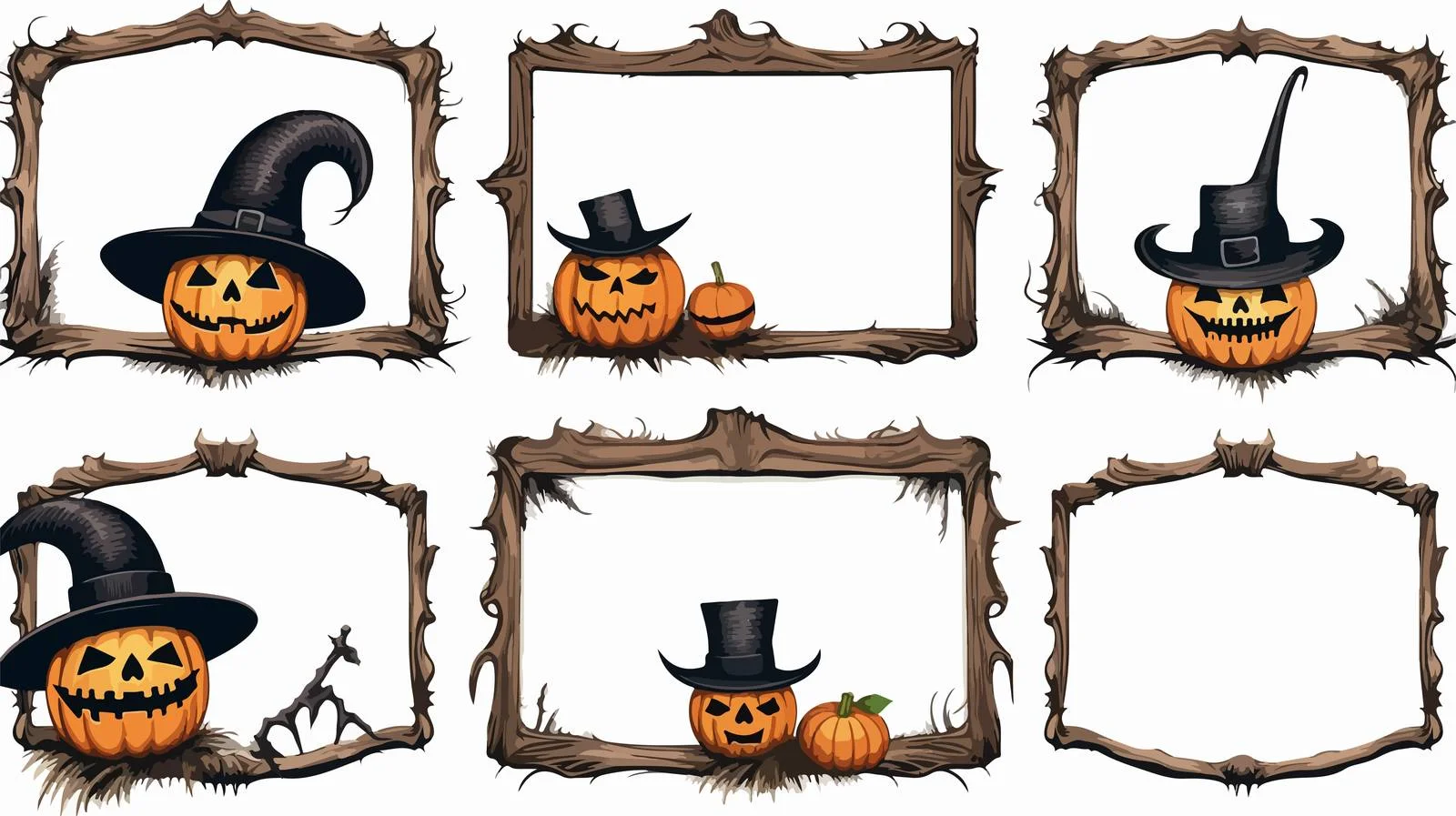 Halloween Theme Vector Car Frame Collection — free download from Dotvec