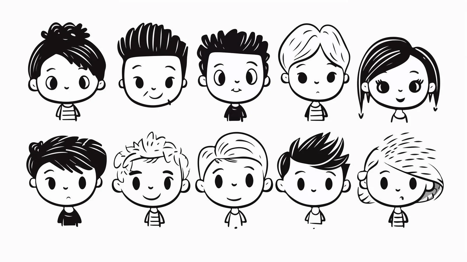 Diverse Hand-Drawn Faces Collection — free download from Dotvec