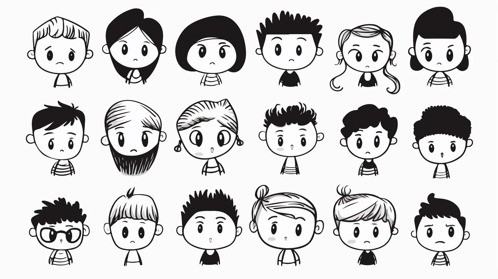 Diverse Hand-Drawn Faces Collection — free download from Dotvec