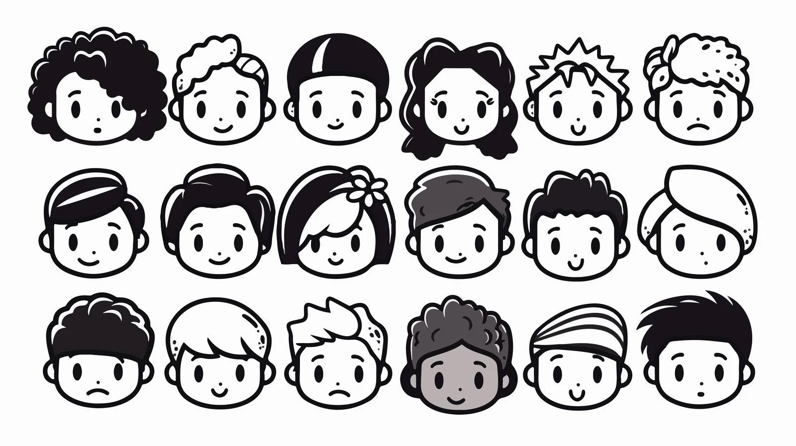 Diverse Hand-Drawn Faces Collection — free download from Dotvec