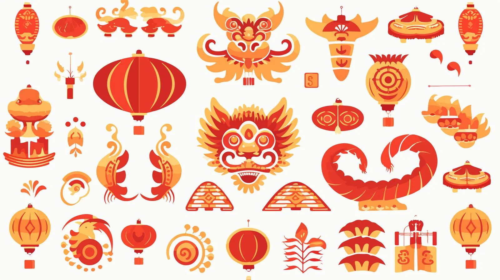 Chinese New Year Celebration Elements — free download from Dotvec
