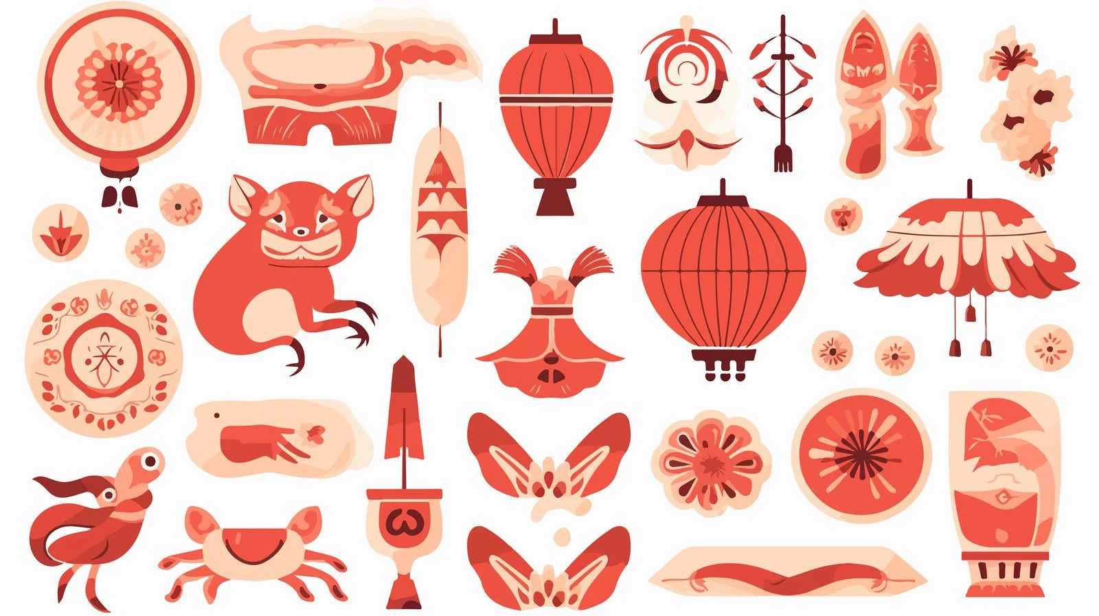 Chinese New Year Celebration Elements Collection — free download from Dotvec