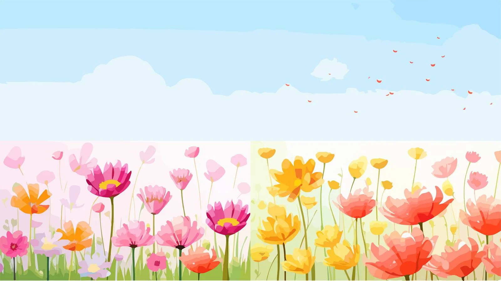 Spring Flower Backgrounds Vector Art Collection — free download from Dotvec