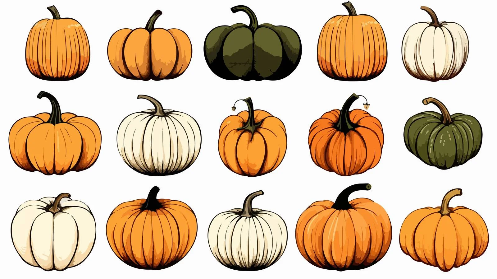 Hand-Drawn Ink Pumpkins Collection — free download from Dotvec
