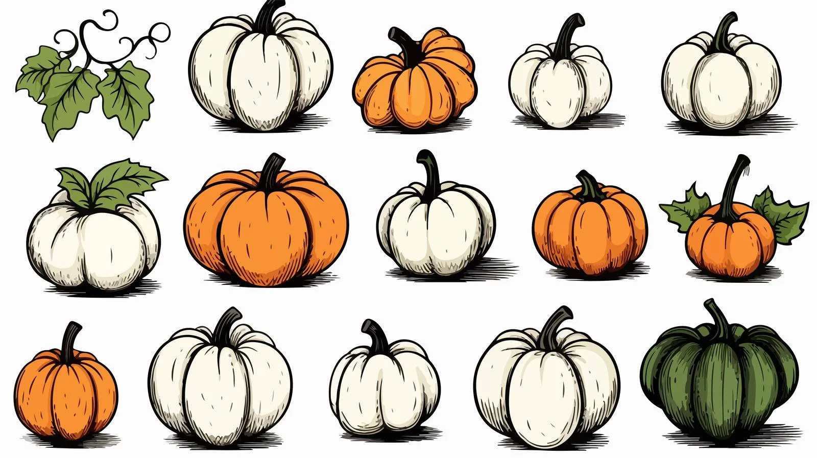 Hand-Drawn Ink Pumpkins Collection — free download from Dotvec