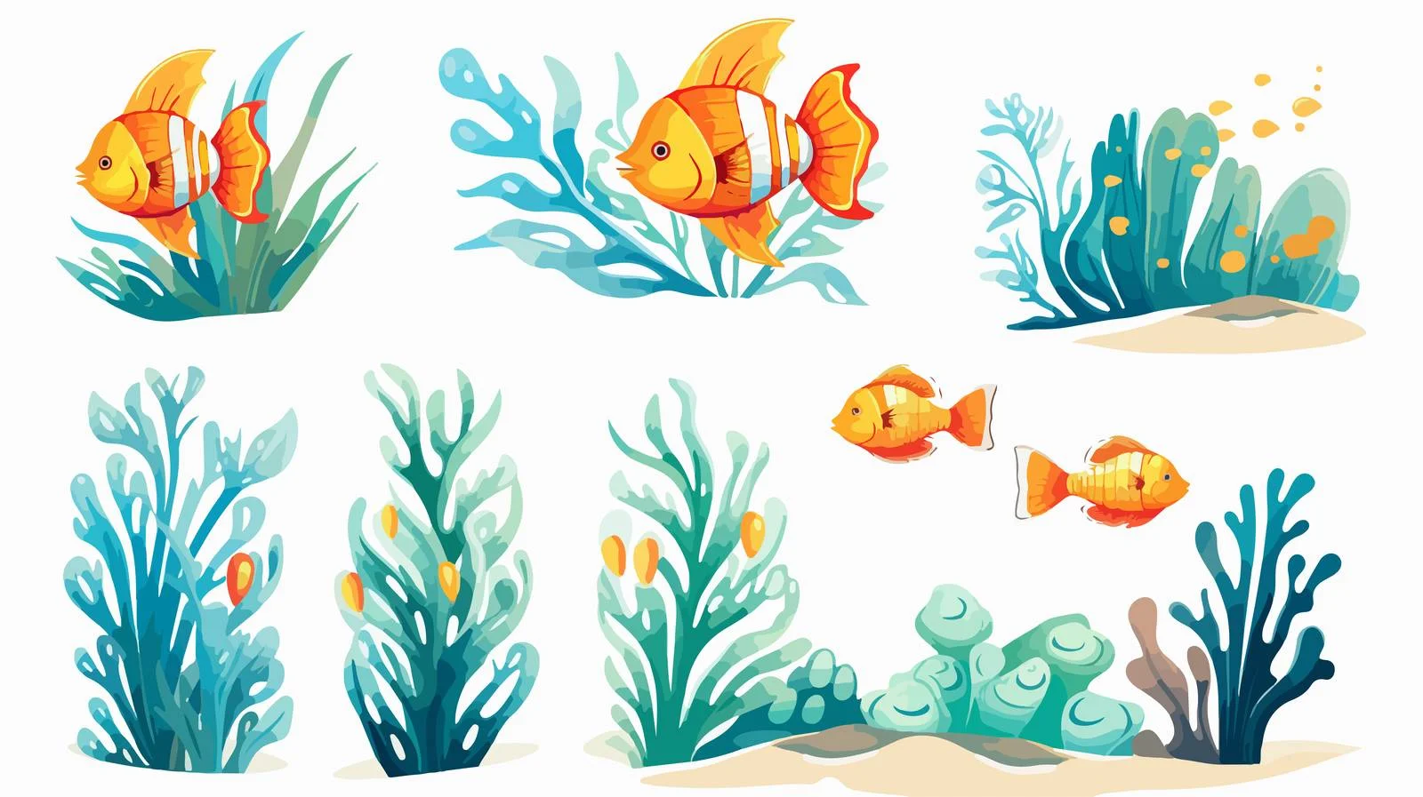 Underwater Fish Landscape Collection — free download from Dotvec
