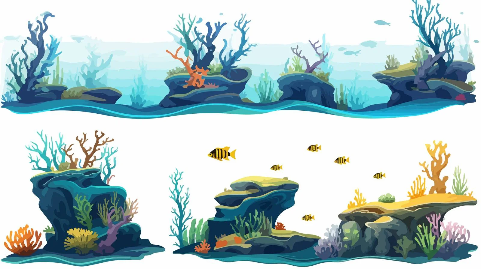Underwater Fish Landscape Collection — free download from Dotvec