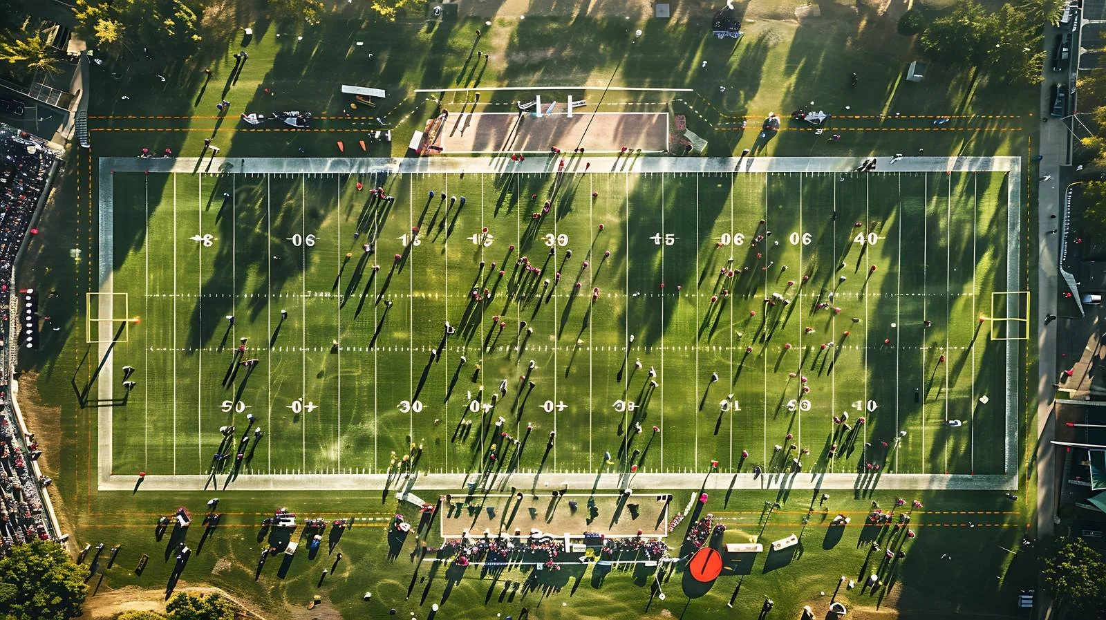 High Angle View of College Football Yard Line — free download from Dotvec