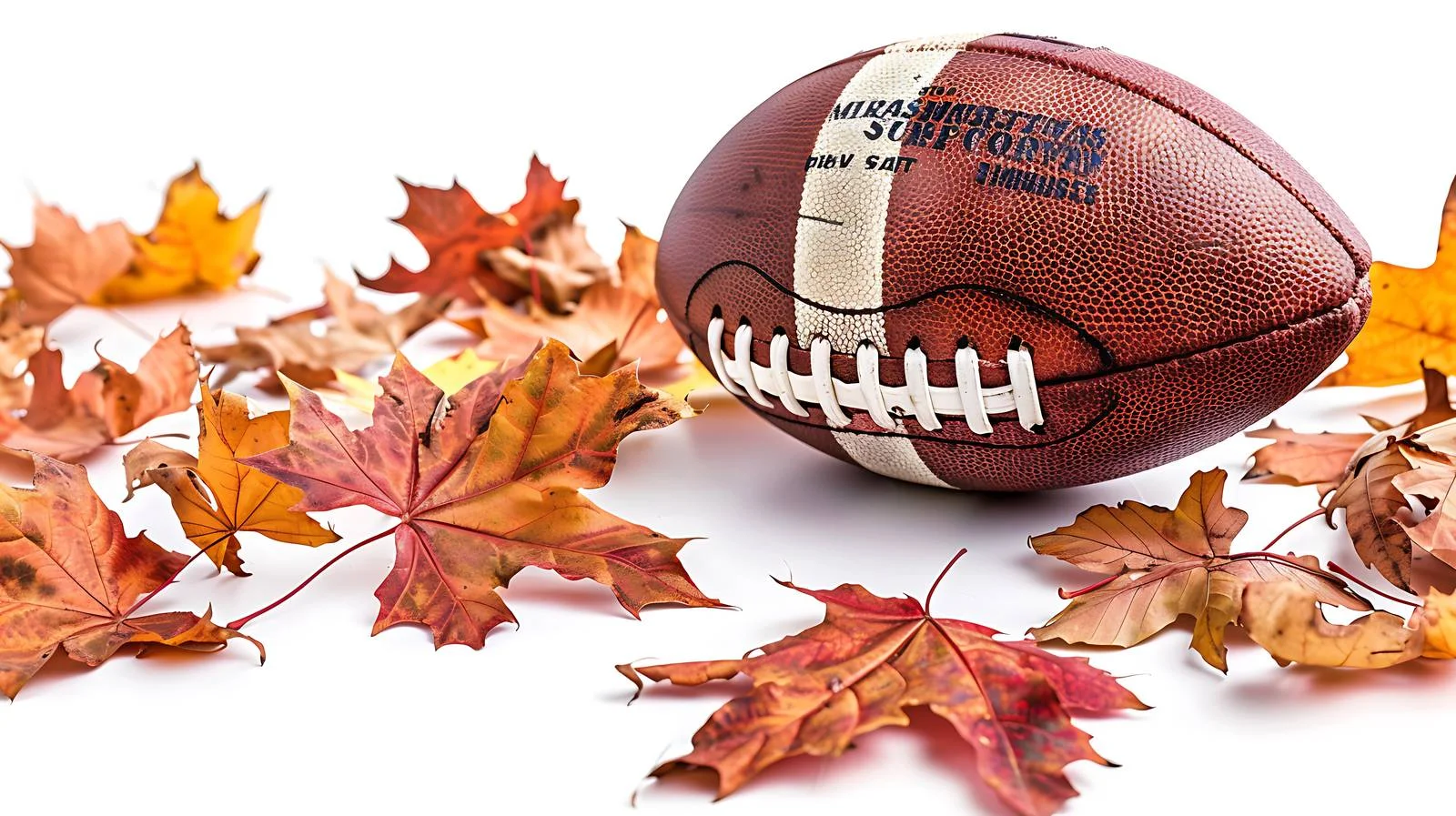 Autumn-themed College Football on White Background — free download from Dotvec