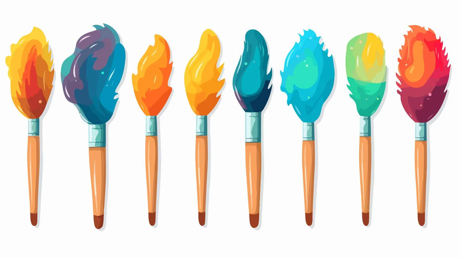 Colorful Brushwork in Various Shapes — free download from Dotvec
