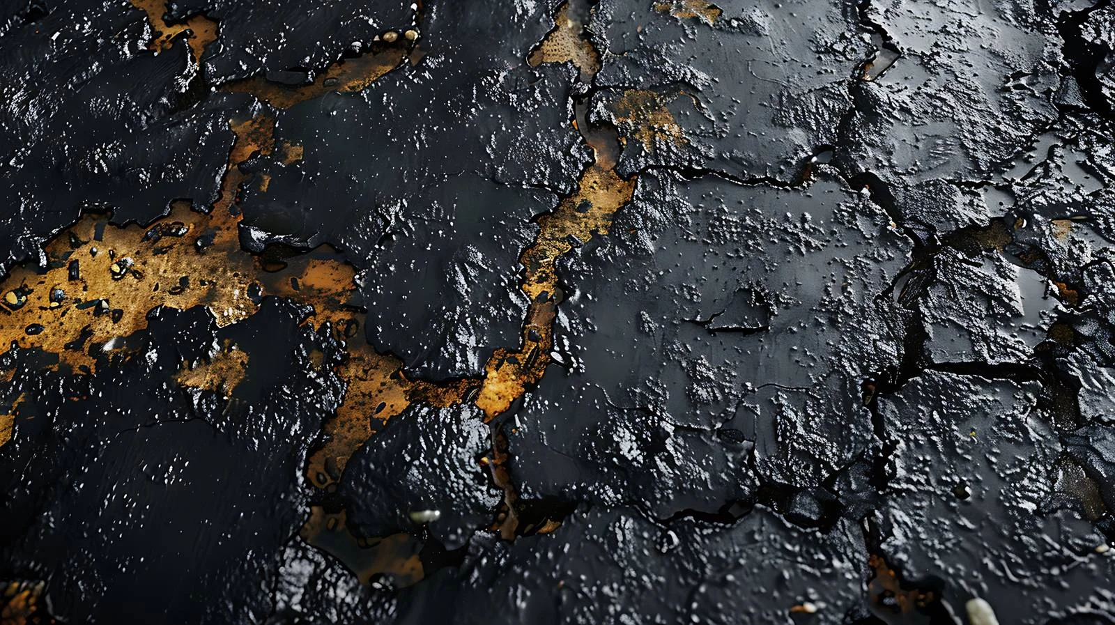 Vibrant gasoline spill on dark industrial surface — free download from Dotvec