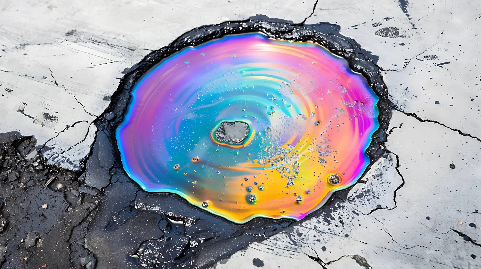 Vibrant iridescent gasoline or oil circle — free download from Dotvec