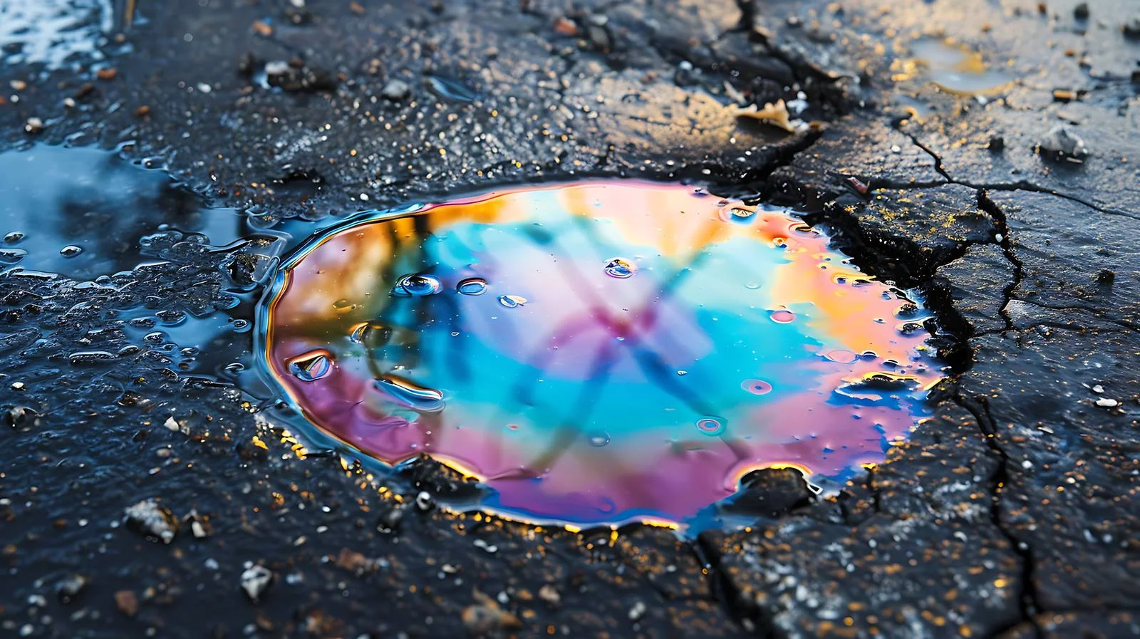 Vibrant Circular Oil-Slick Gasoline Reflection — free download from Dotvec