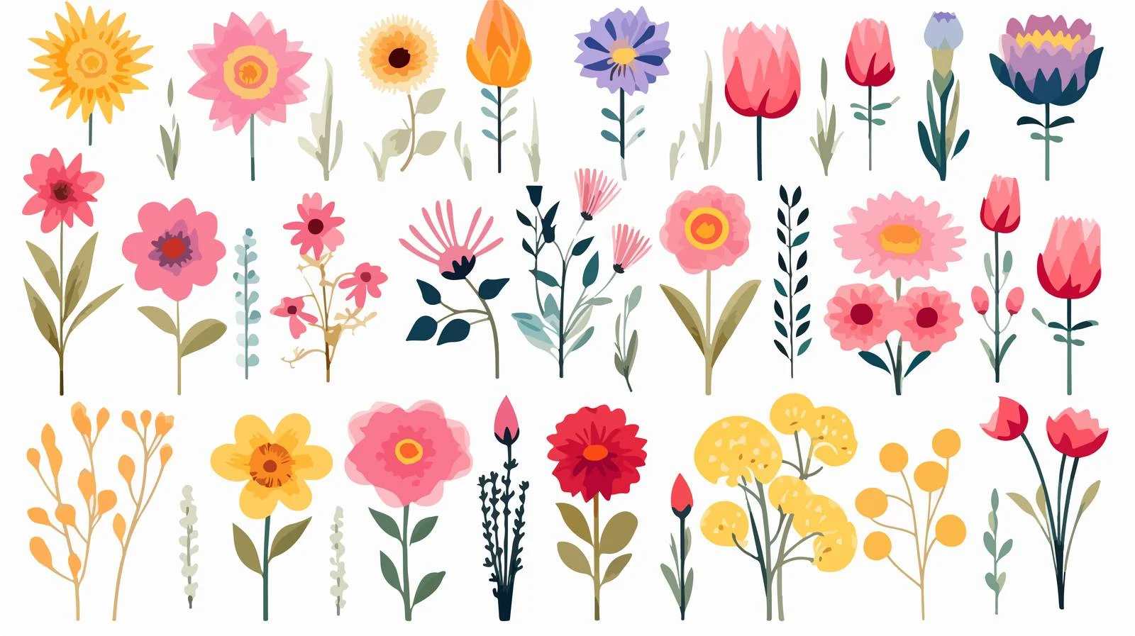 Vibrant Floral Set for Women — free download from Dotvec