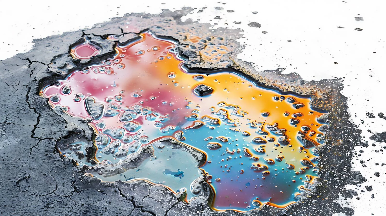 Vibrant gas stain on damp pavement — free download from Dotvec