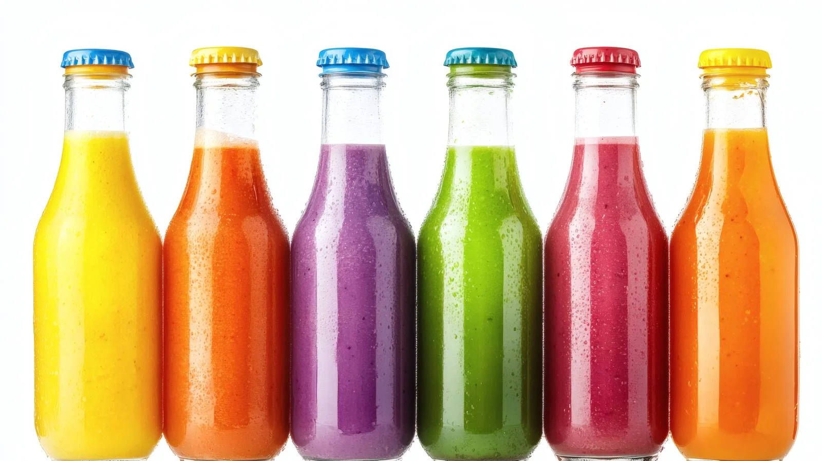 Vibrant Smoothie Bottles on White Background — free download from Dotvec