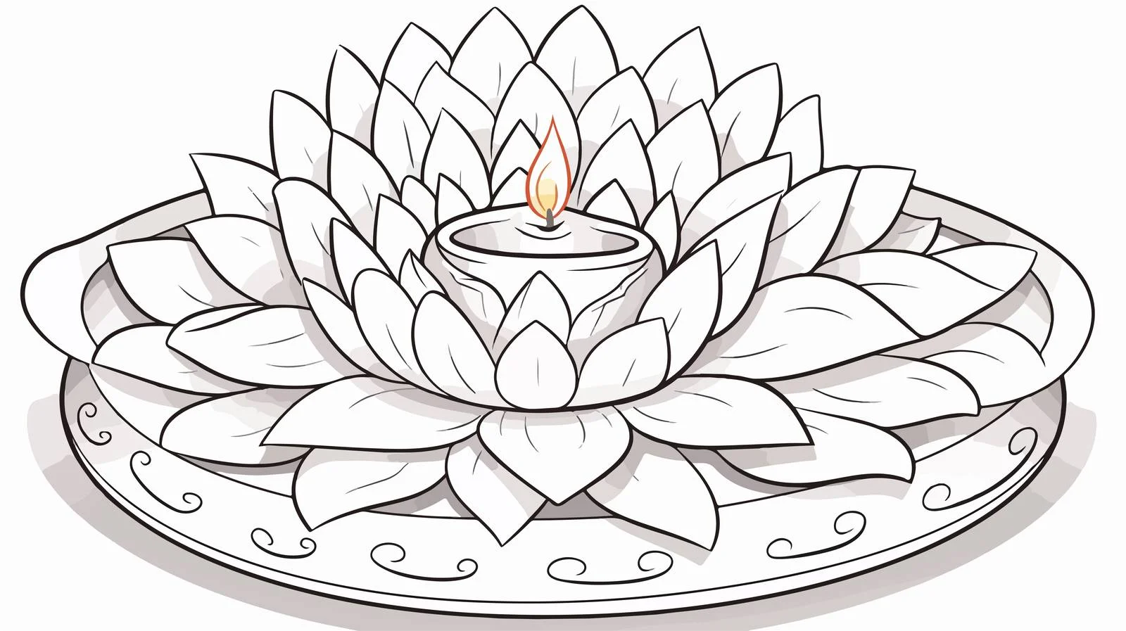 Diwali Diya Coloring Page — free download from Dotvec