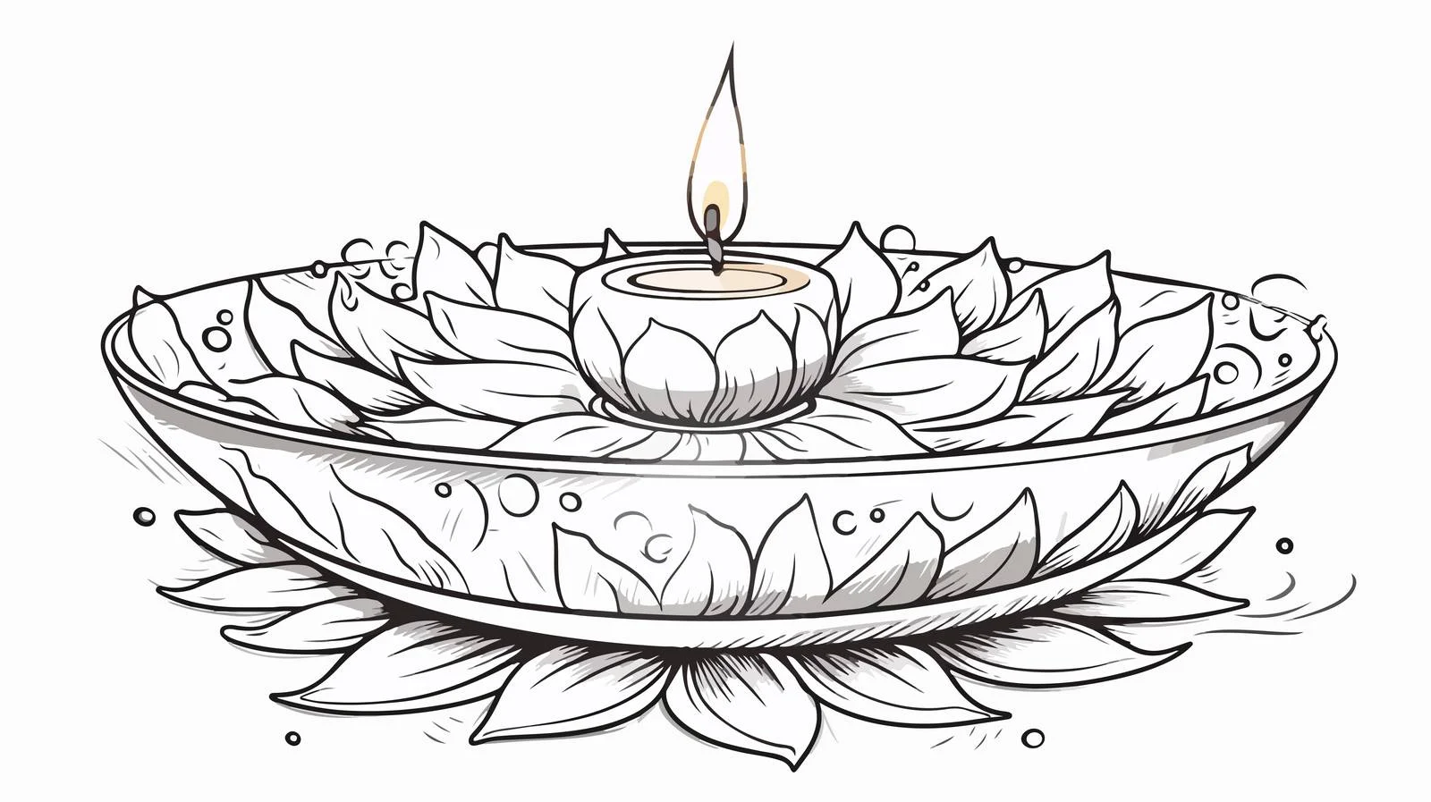 Diwali Diya Coloring Page — free download from Dotvec