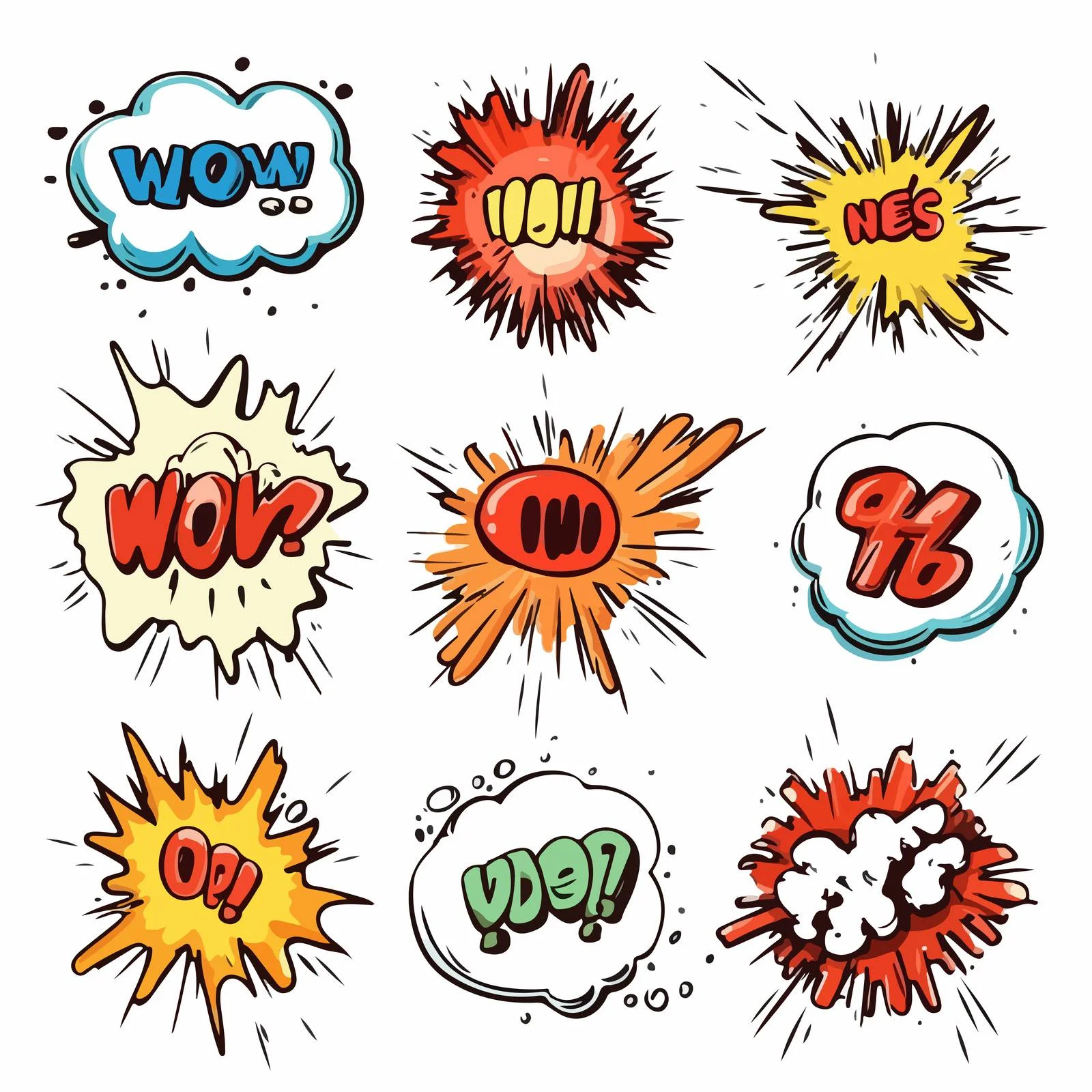 Comic Speech Bubbles Set on White Background — free download from Dotvec