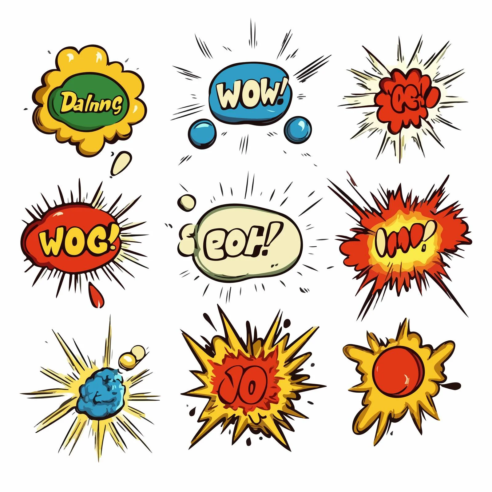 Collection of Comic Speech Bubbles on White — free download from Dotvec