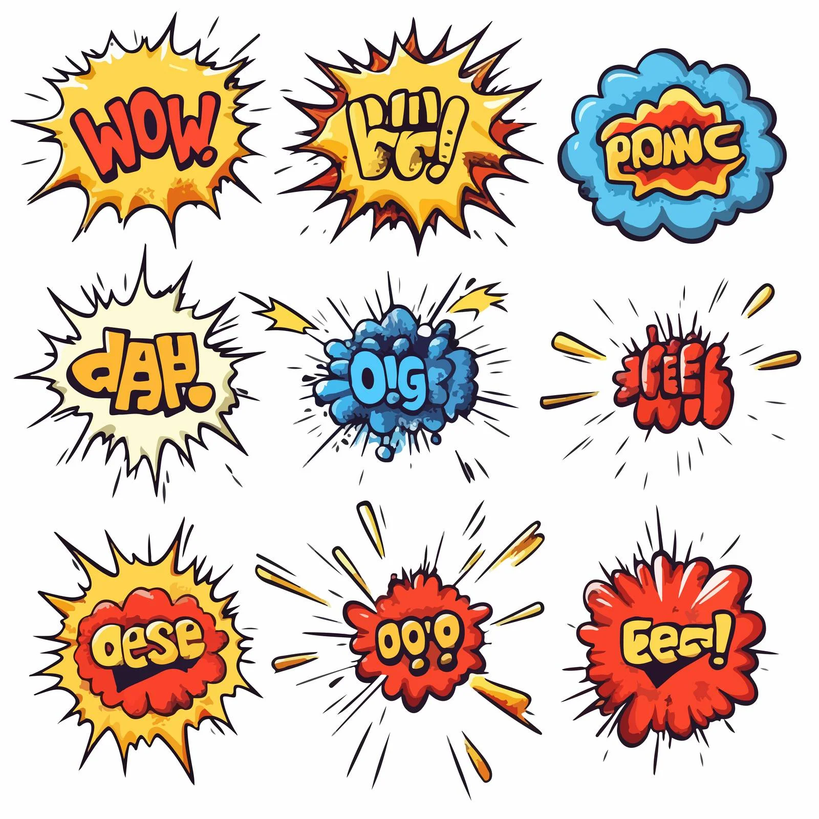 Dynamic Comic Sound Effect Bubbles Set — free download from Dotvec