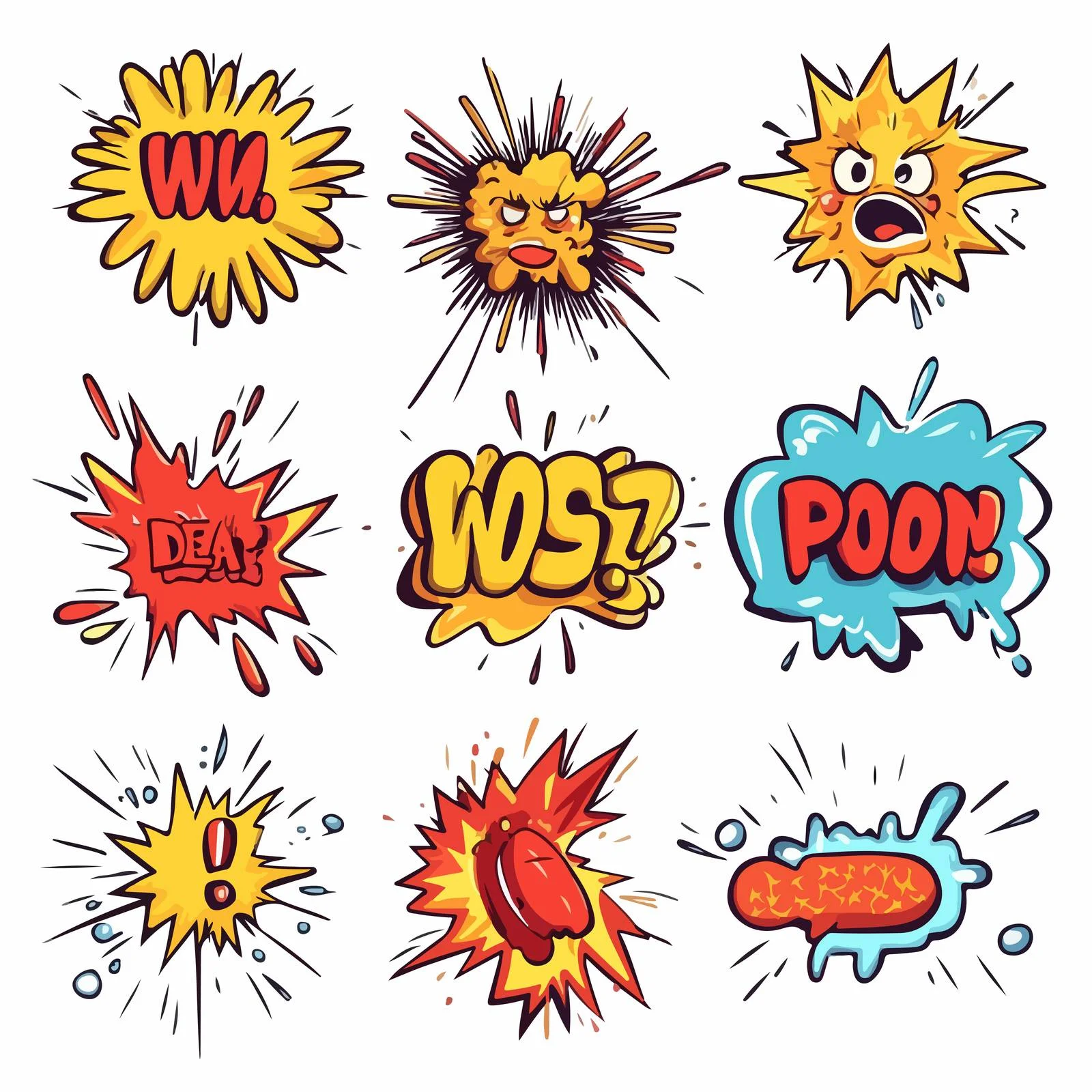 Speech Comic Sound Effect Bubbles Collection — free download from Dotvec