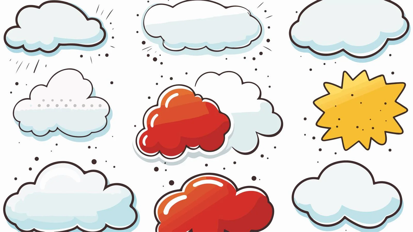 Colorful Comic Speech Bubbles Collection — free download from Dotvec