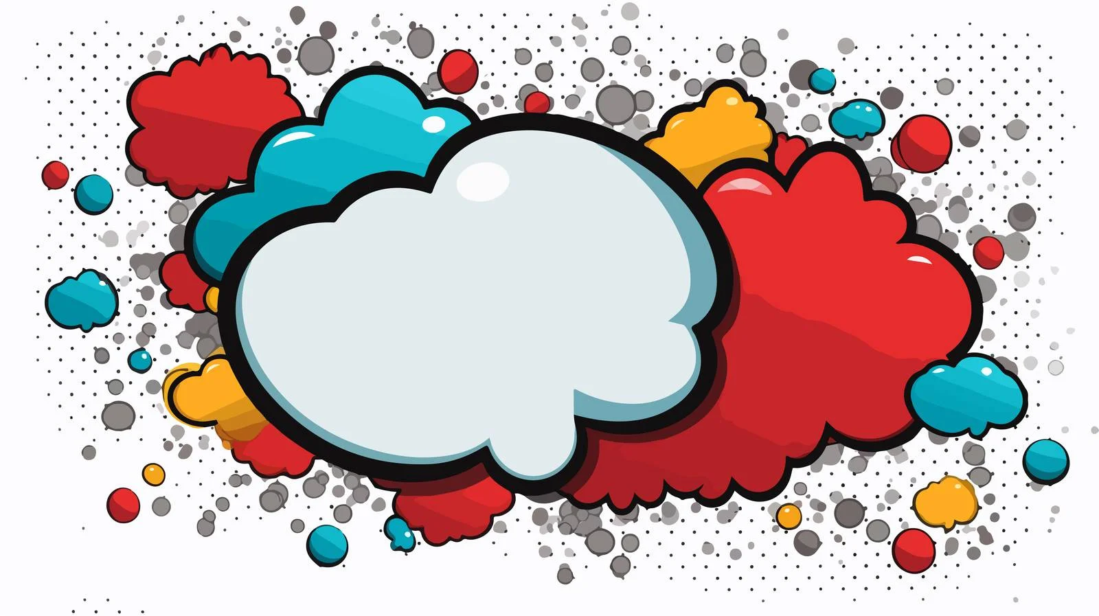 Comic Speech Bubbles on Halftone Background — free download from Dotvec