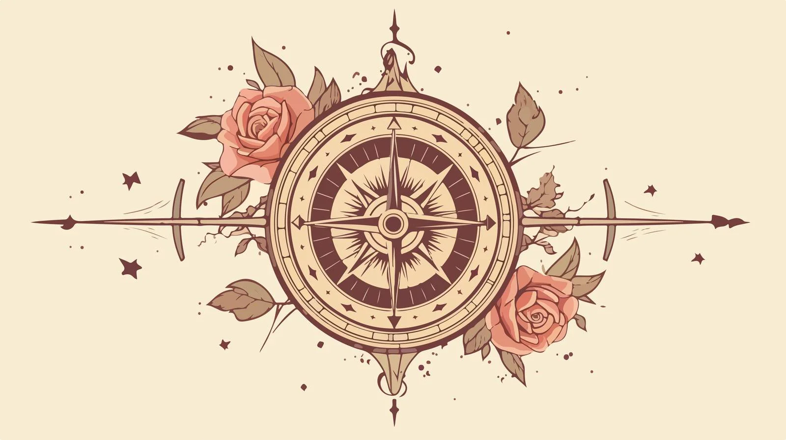 Antique Compass Rose Pattern Illustration — free download from Dotvec