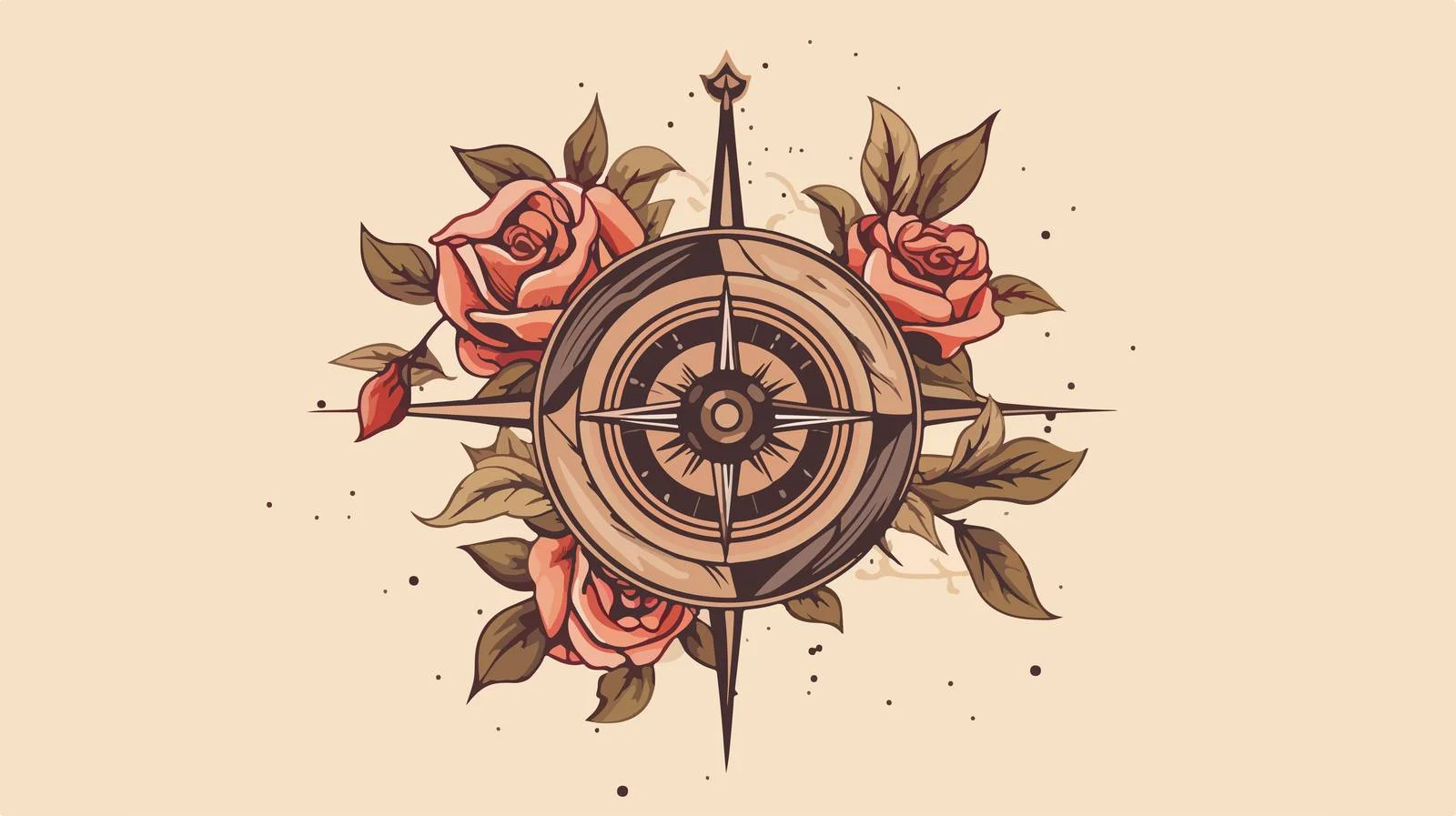 Vintage Compass Rose Pattern — free download from Dotvec