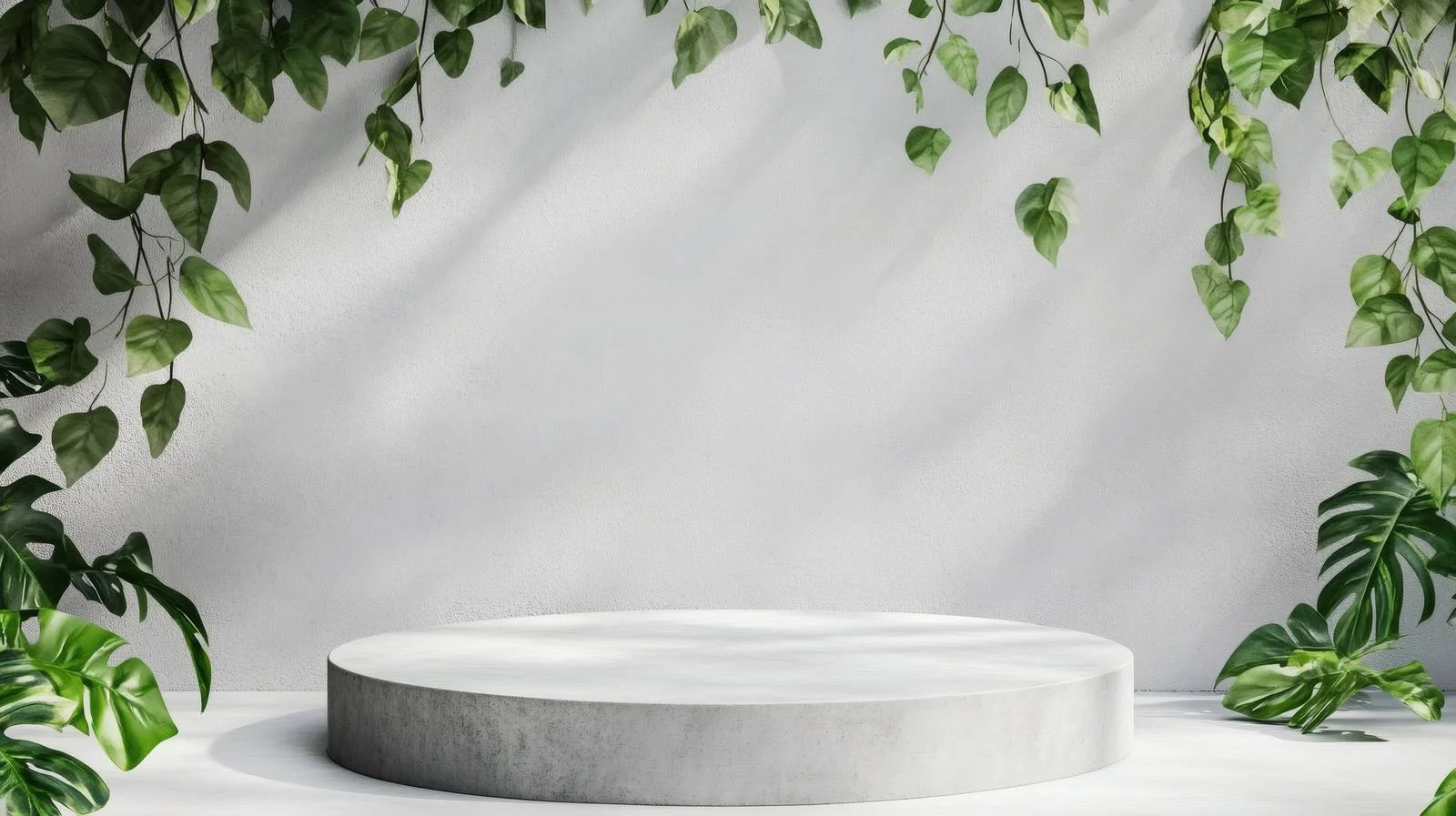 Minimalist Concrete Podium and Greenery Display — free download from Dotvec