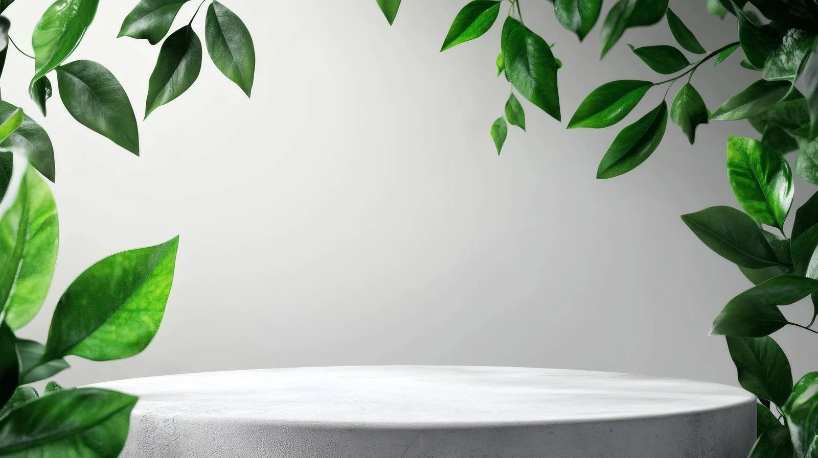 Serene Empty Podium with Lush Foliage — free download from Dotvec