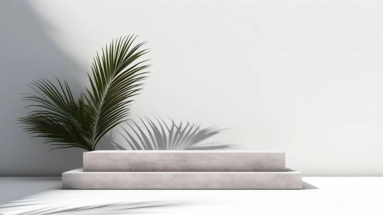 Elegant Concrete Podium and Palm Leaf Shadow – free podium image from Dotvec