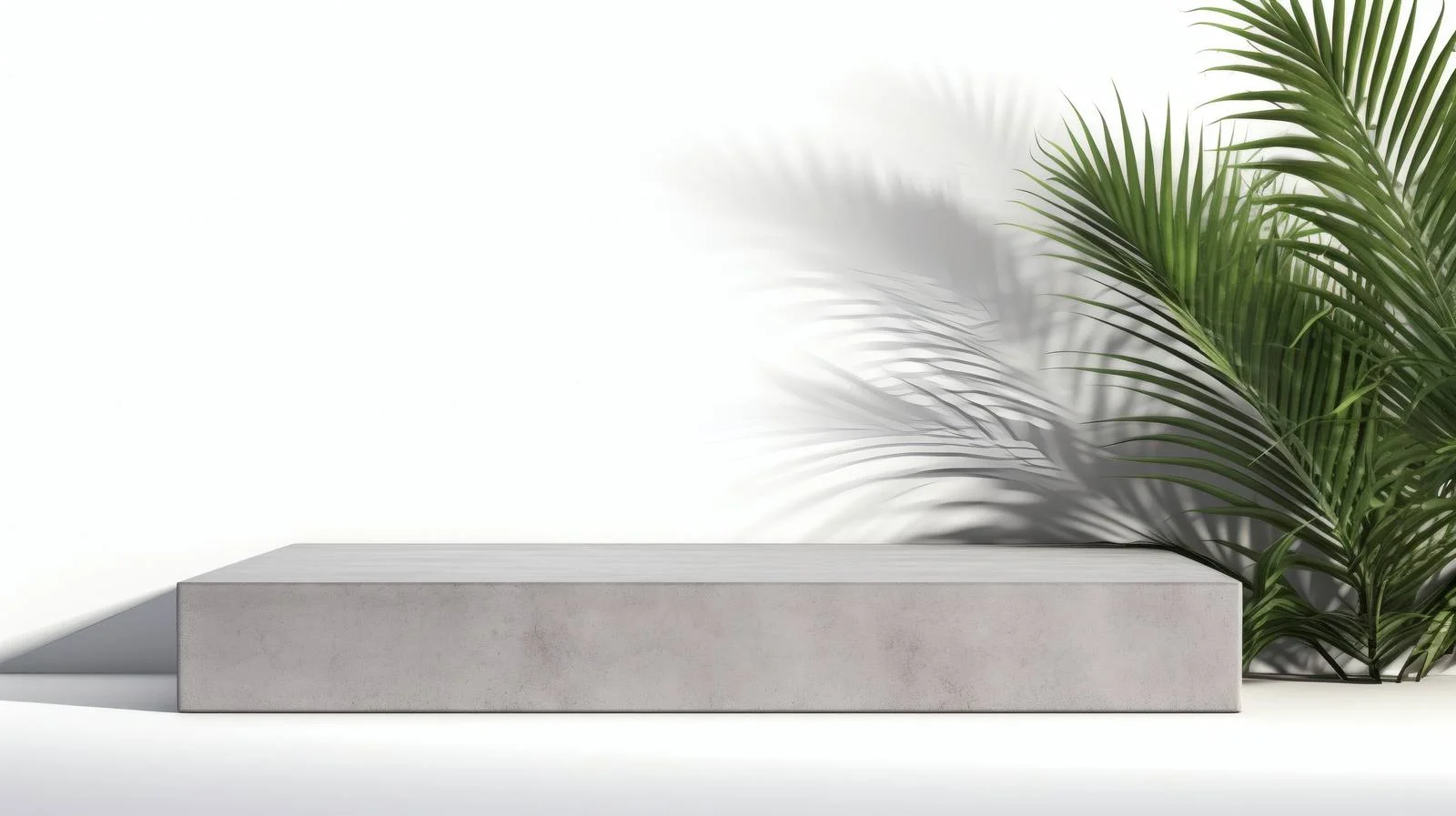 Modern Concrete Podium with Palm Leaf Shadow — free download from Dotvec