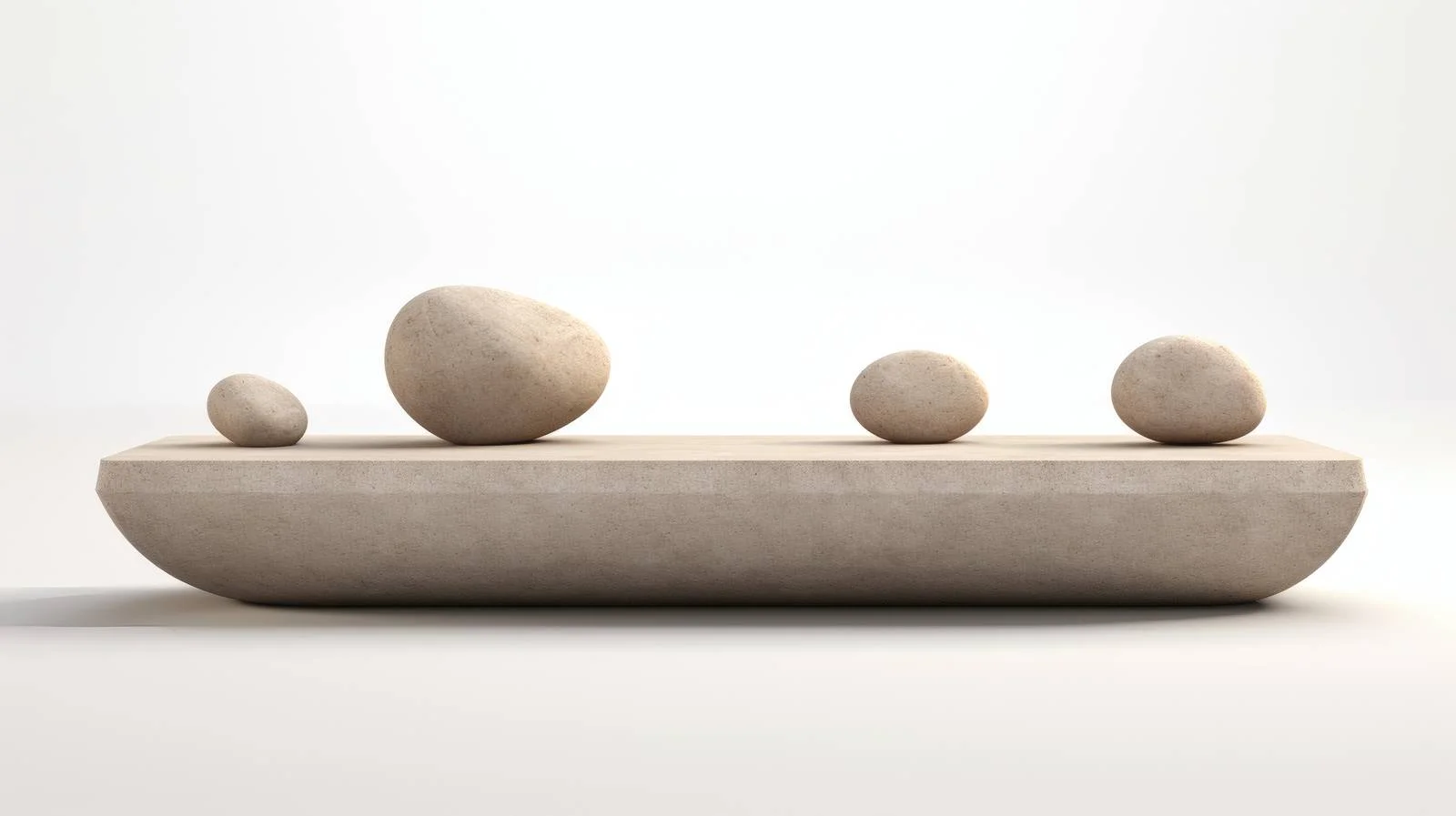 Minimalist Concrete Podium on White Background – free pebbles image from Dotvec