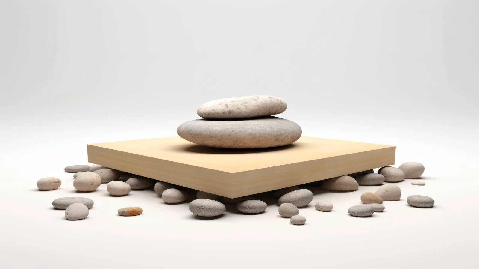 Contemporary podium with sand and pebbles – free pebbles image from Dotvec