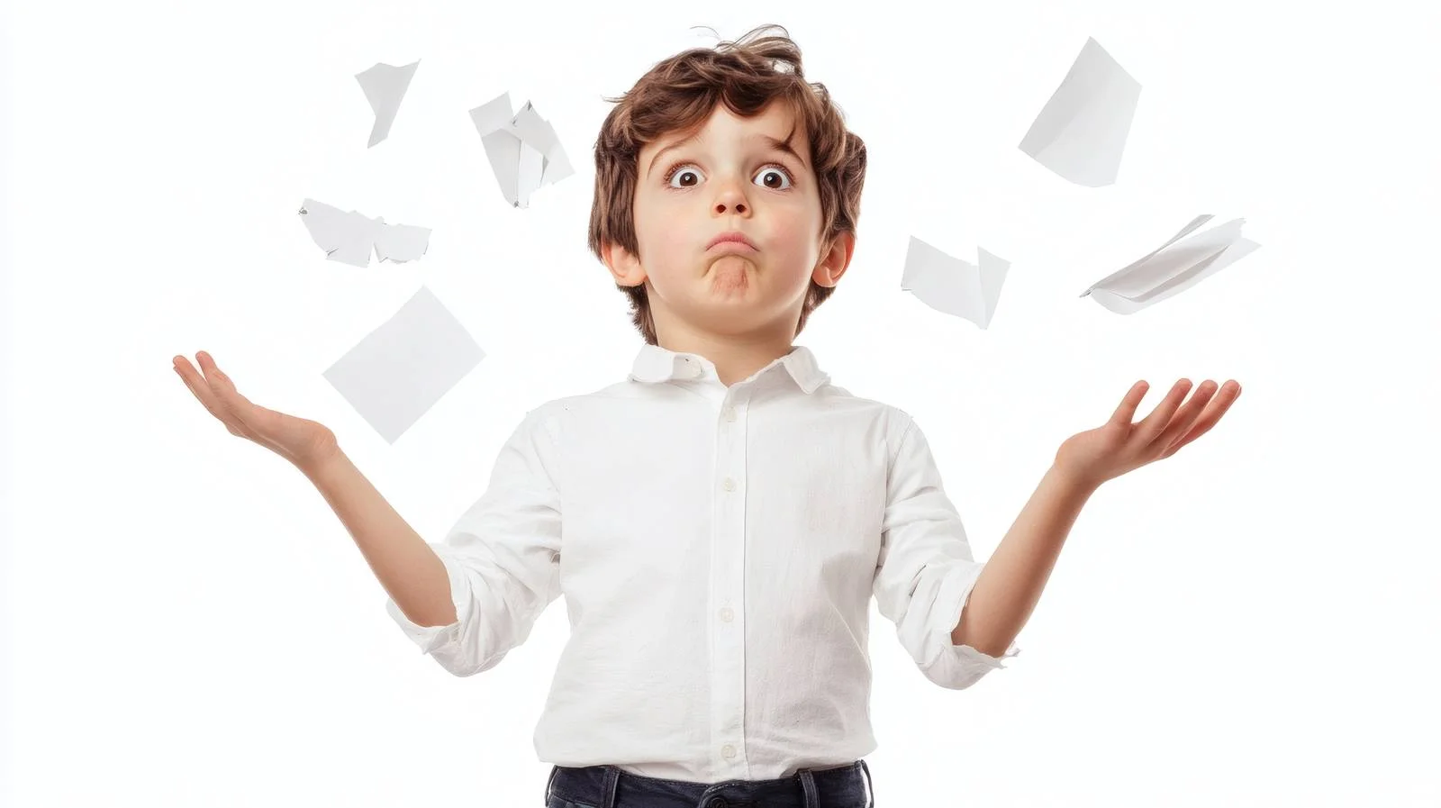 Upset Child Holding Torn Paper Family — free download from Dotvec