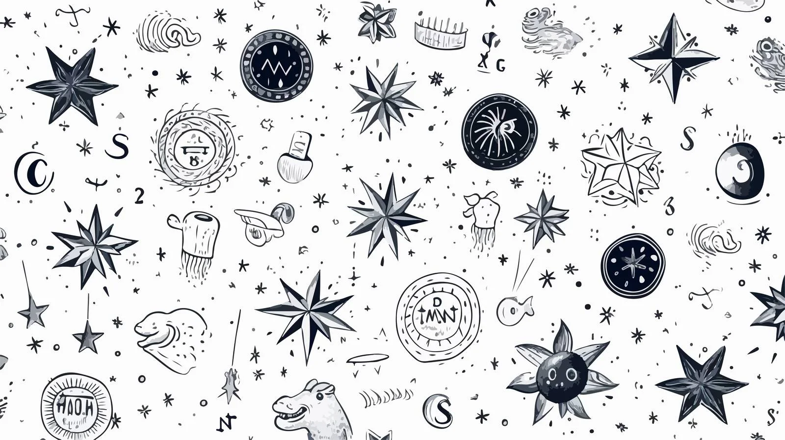Hand-drawn Constellations and Zodiac Signs — free download from Dotvec