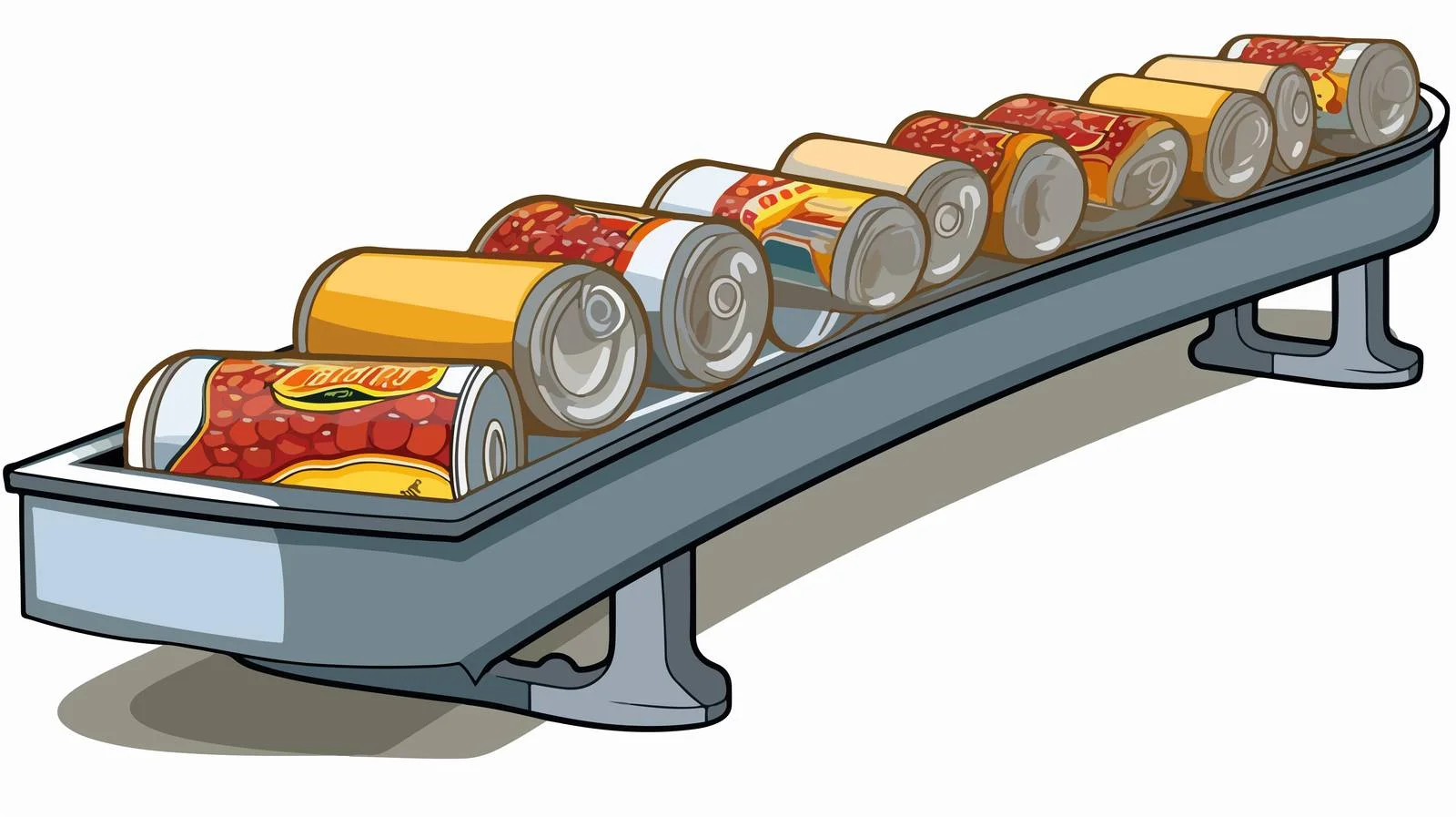 Food Industry Conveyor Belt with Cans — free download from Dotvec