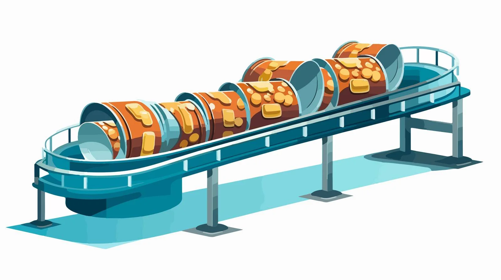 Food Industry Conveyor Belt with Cans — free download from Dotvec