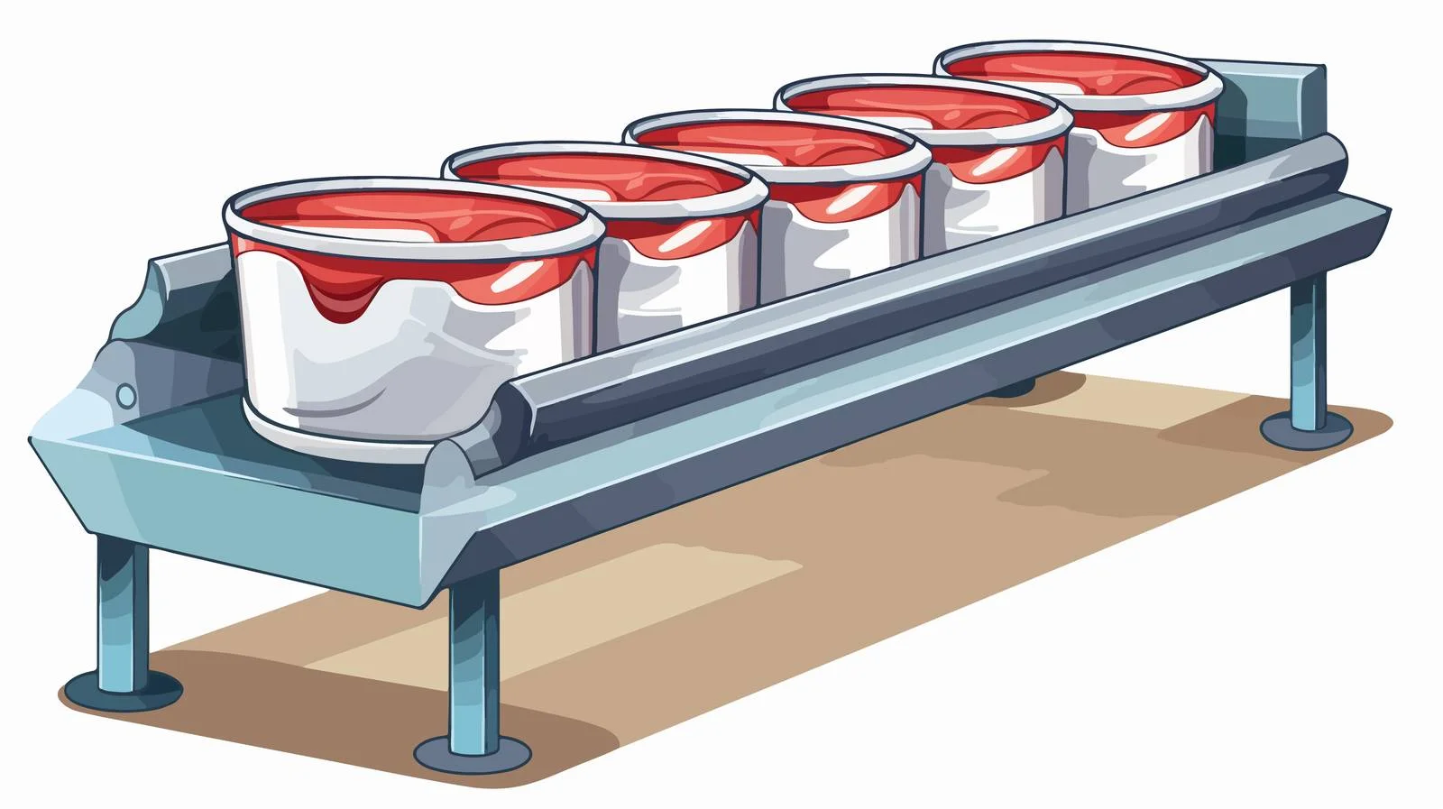 Food Industry Conveyor Belt with Cans — free download from Dotvec