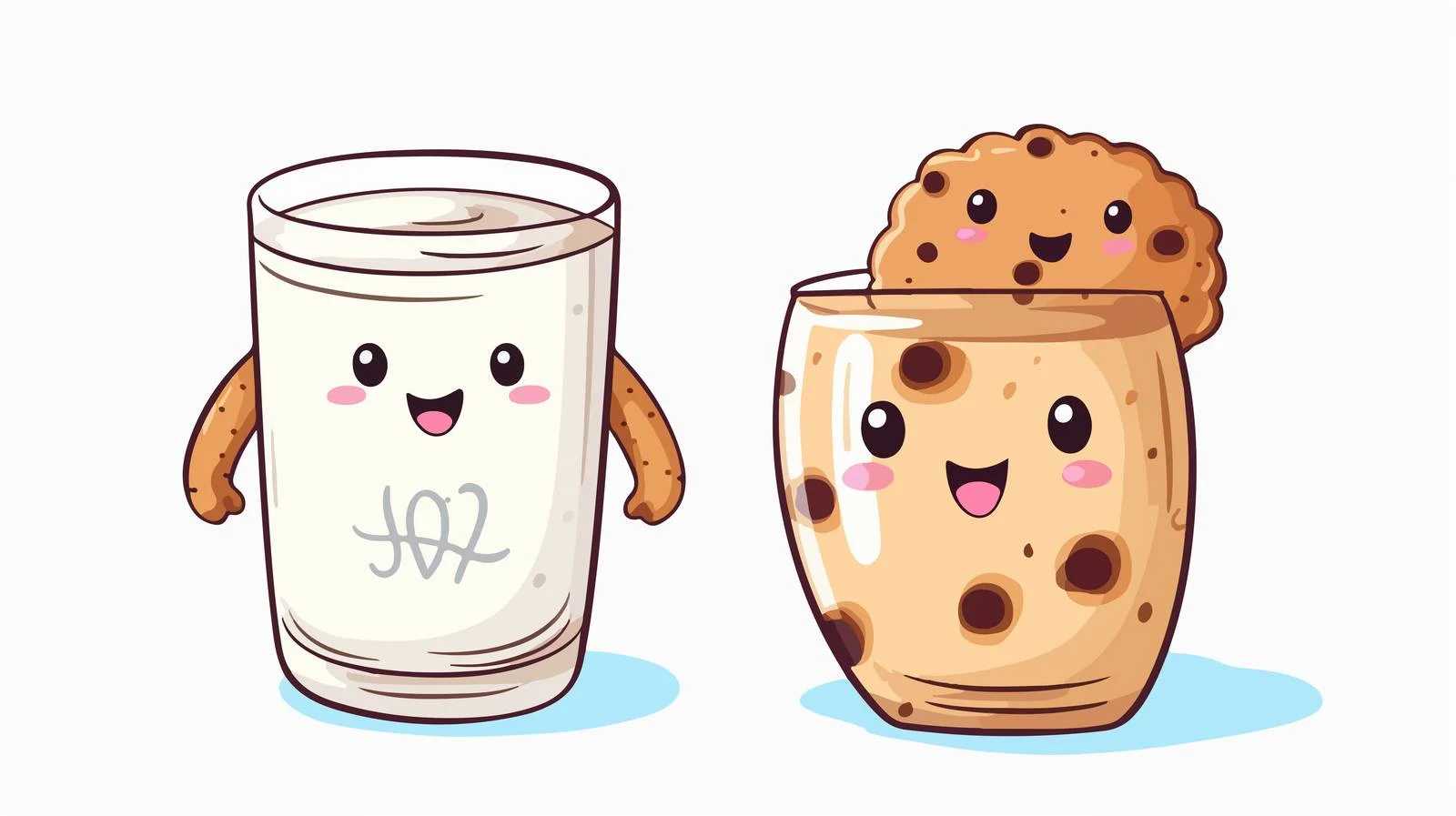 Delightful Cookies and Milk Characters — free download from Dotvec