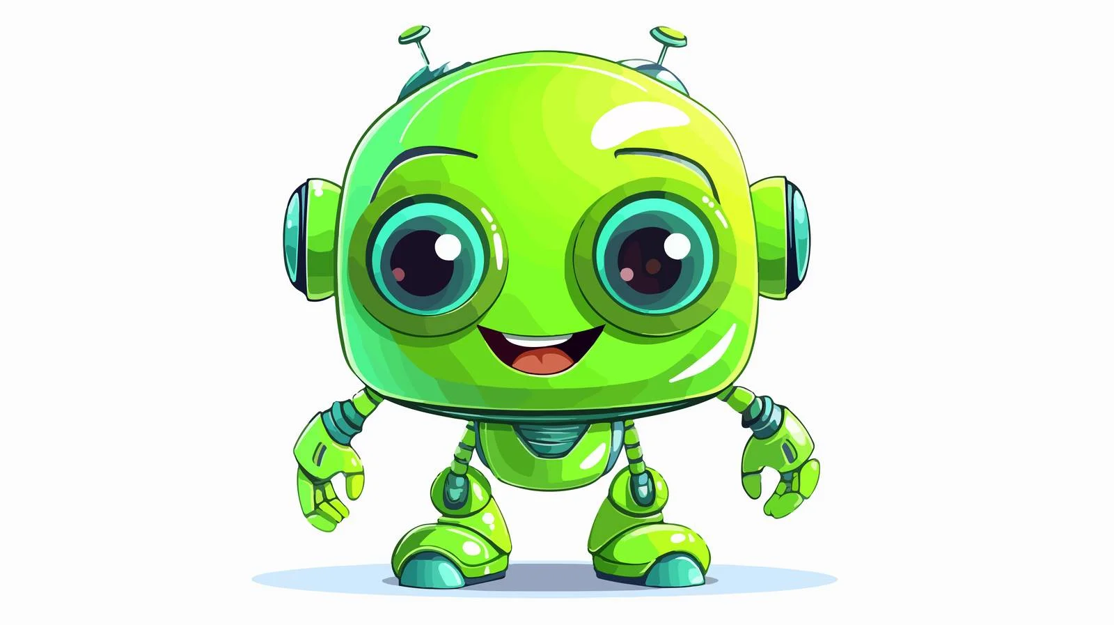 Playful Green Robot Image — free download from Dotvec