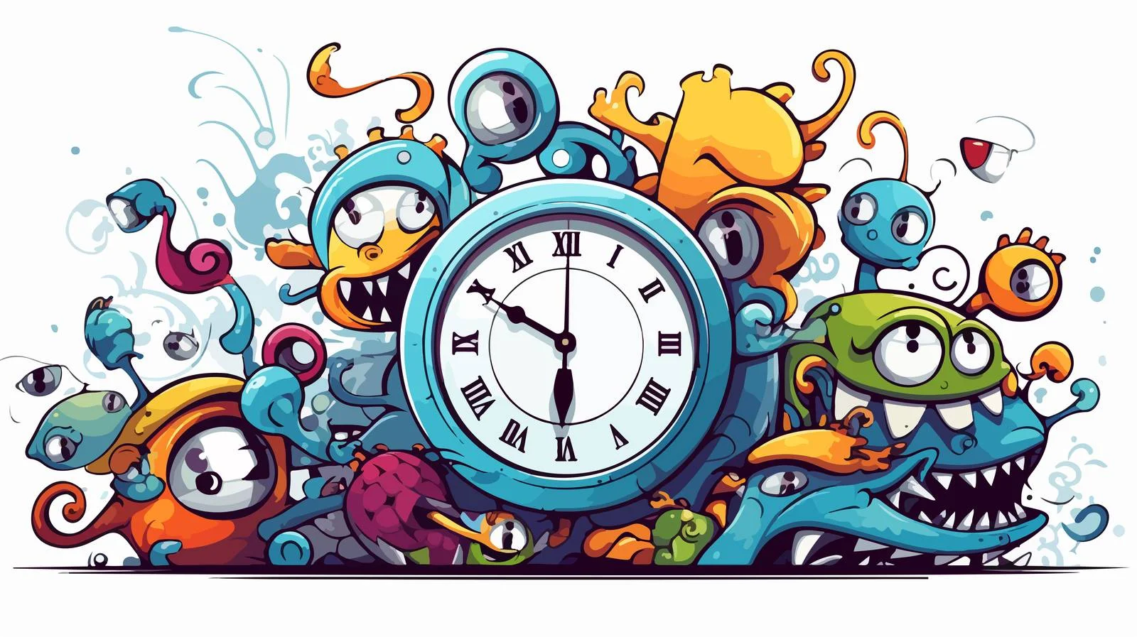 Funny Digital Clock Vector Illustration — free download from Dotvec
